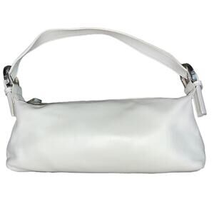 Express Y2K Cream Leather Mini Baguette Shoulder Bag
